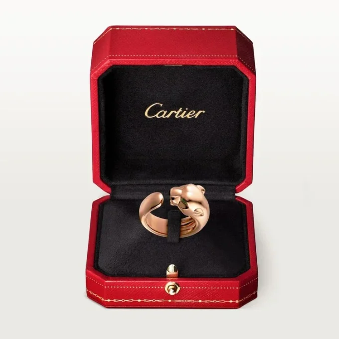 Panthere De Cartier-ring – Roségoud, tsavoriet-granaten, onyx – Cartier