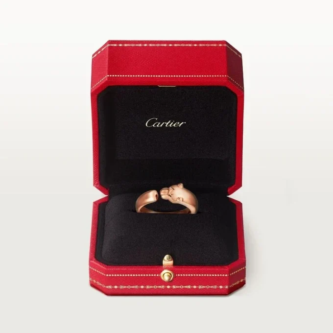 Panthere De Cartier-ring – Roségoud, tsavoriet-granaten, onyx – Cartier