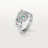 Panthere De Cartier-ring – witgoud, diamanten, smaragden, onyx – Cartier