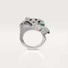 Panthere De Cartier-ring – witgoud, diamanten, smaragden, onyx – Cartier