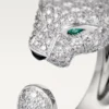 Panthere De Cartier-ring – witgoud, diamanten, smaragden, onyx – Cartier