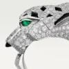 Panthere De Cartier-ring – witgoud, diamanten, smaragden, onyx – Cartier