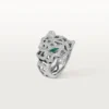 Panthere De Cartier-ring – Witgoud, onyx, smaragden, diamanten – Cartier