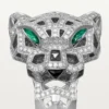 Panthere De Cartier-ring – Witgoud, onyx, smaragden, diamanten – Cartier