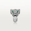 Panthere De Cartier-ring – Witgoud, onyx, smaragden, diamanten – Cartier