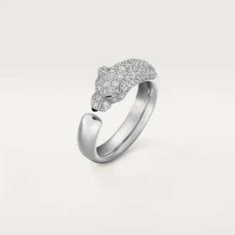Panthere De Cartier-ring – Witgoud, smaragden, onyx, diamanten – Cartier