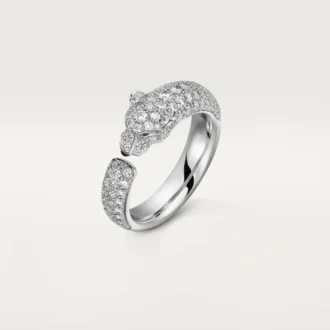 Panthere De Cartier-ring – Witgoud, smaragden, onyx, diamanten – Cartier