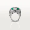 Panthere De Cartier-ring – Witgoud, smaragden, onyx, diamanten – Cartier