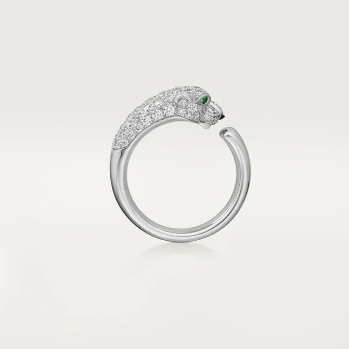 Panthere De Cartier-ring – Witgoud, smaragden, onyx, diamanten – Cartier