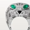 Panthere De Cartier-ring – Witgoud, smaragden, onyx, diamanten – Cartier