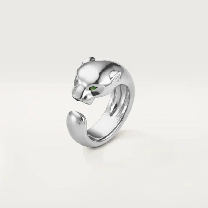 Panthere De Cartier-ring – Witgoud, Tsavoriet-granaten, Onyx – Cartier