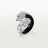 Panthere De Cartier-ring, zwart gelakt, bezet