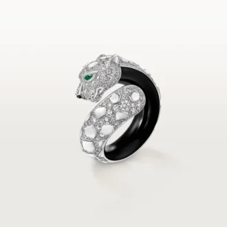 Panthere De Cartier-ring, zwart gelakt, bezet