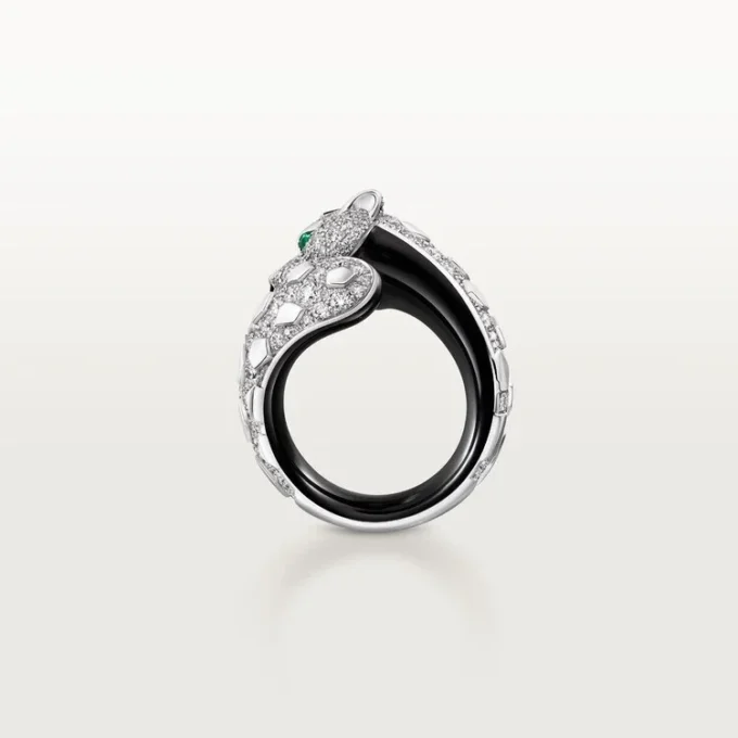 Panthere De Cartier-ring, zwart gelakt, bezet