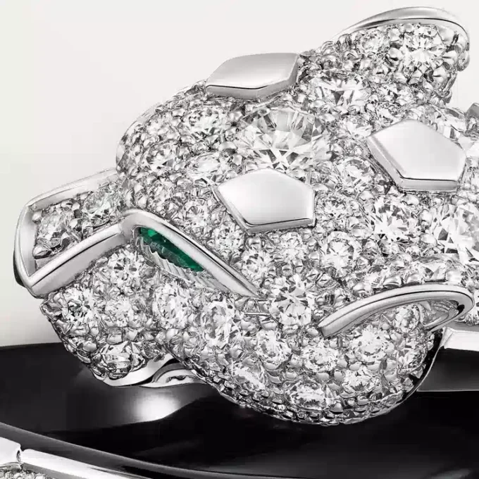 Panthere De Cartier-ring, zwart gelakt, bezet