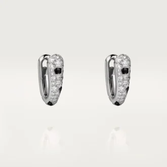 Panthere Diamond kleine hoepeloorbellen, witgoud | Cartier Us