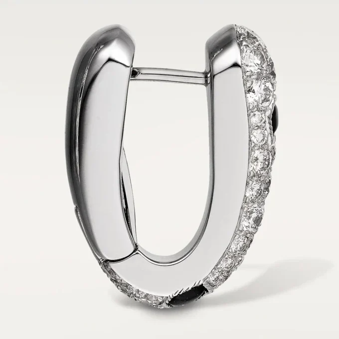 Panthere Diamond kleine hoepeloorbellen, witgoud | Cartier Us