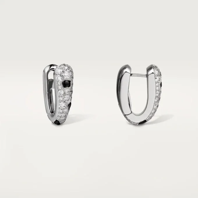 Panthere Diamond kleine hoepeloorbellen, witgoud | Cartier Us
