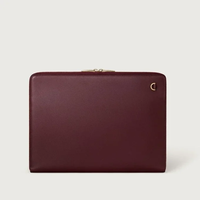 Portfolio, Must De Cartier – Bordeauxrood kalfsleer, gouden afwerking – Cartier