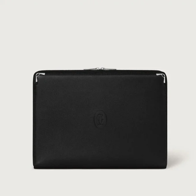 Portfolio, Must De Cartier – Zwart kalfsleer, palladiumafwerking – Cartier