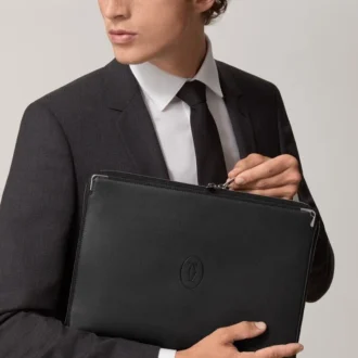 Portfolio, Must De Cartier – Zwart kalfsleer, palladiumafwerking – Cartier