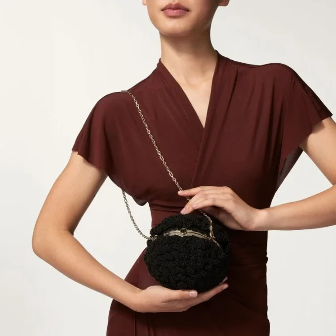 Ronde gehaakte tas, Cartier Soir