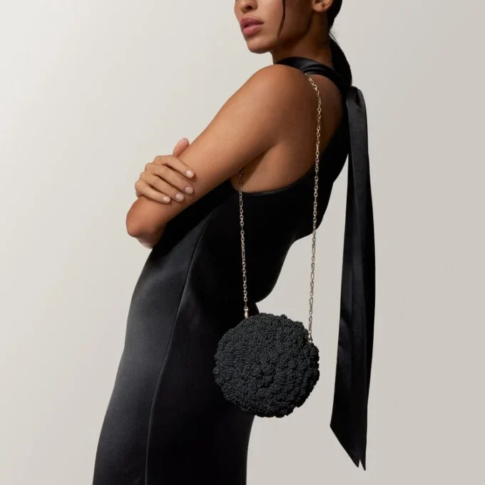 Ronde gehaakte tas, Cartier Soir