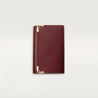 Sleutelhanger met 6 sleutels, Must de Cartier – Bordeauxrood kalfsleer, gouden afwerking – Cartier