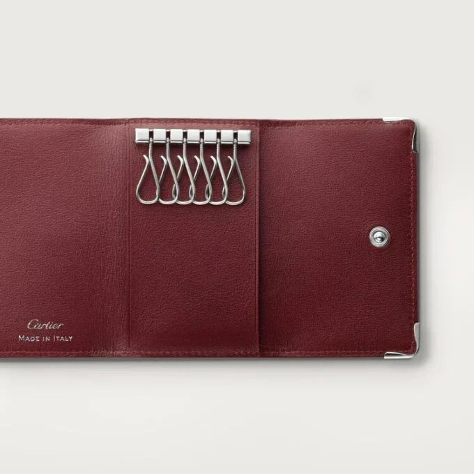 Sleutelhanger met 6 sleutels, Must de Cartier – Zwart kalfsleer, roestvrijstalen afwerking – Cartier