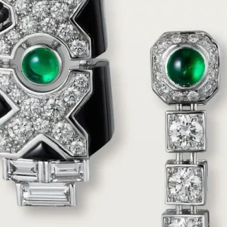 [Sur]Naturel Oorbellen – Witgoud, Smaragden, Onyx, Diamanten – Cartier