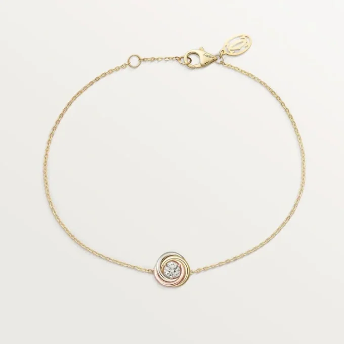 Trinity-armband, aan ketting, 1 diamant