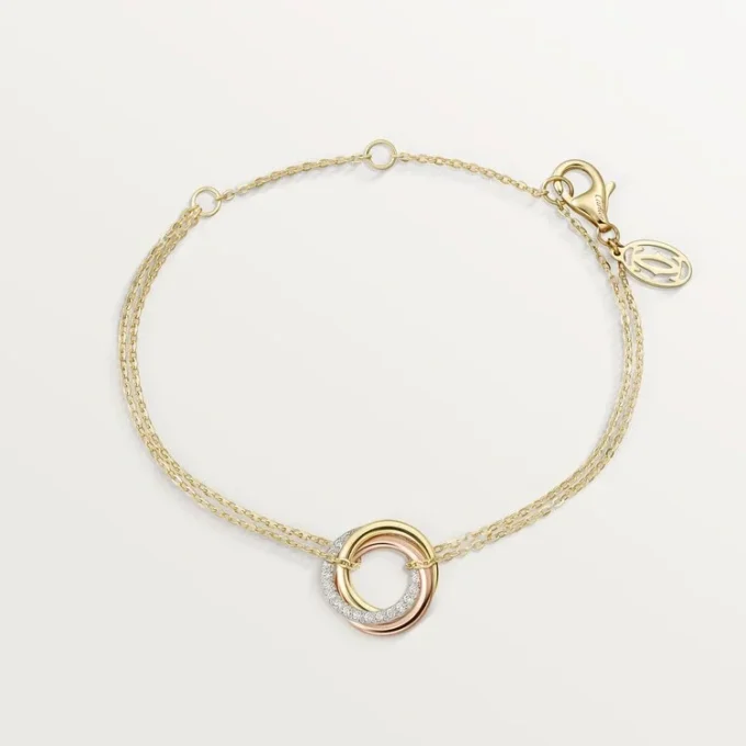 Trinity-armband, aan ketting, diamanten
