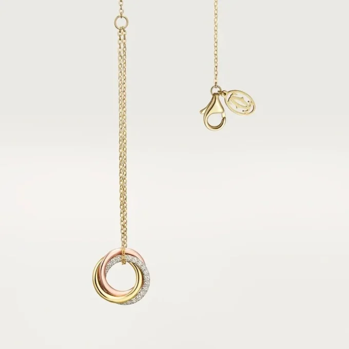 Trinity-armband, aan ketting, diamanten