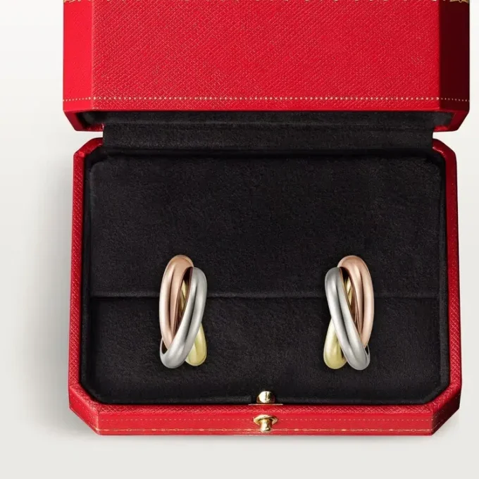 Trinity-hoepeloorbellen in driekleurig goud | Cartier Us