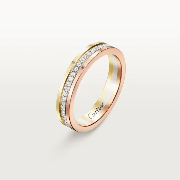 Trinity trouwring – witgoud, geelgoud, roségoud, diamanten – Cartier