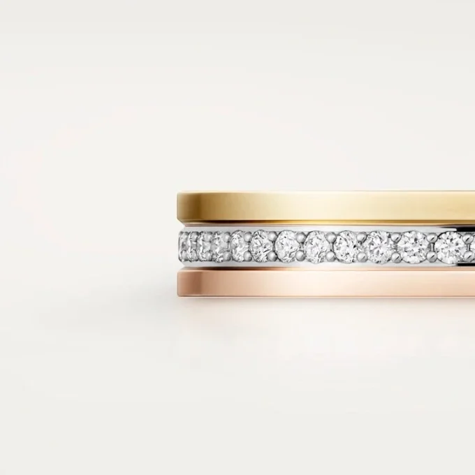Trinity trouwring – witgoud, geelgoud, roségoud, diamanten – Cartier