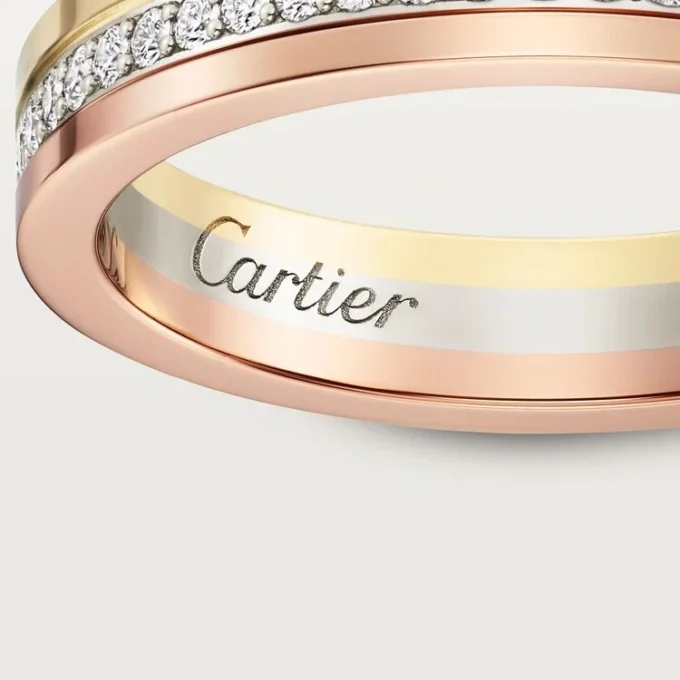 Trinity trouwring – witgoud, geelgoud, roségoud, diamanten – Cartier