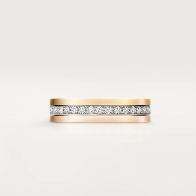 Vendome Louis Cartier trouwring, 4,8 mm breed, bezet