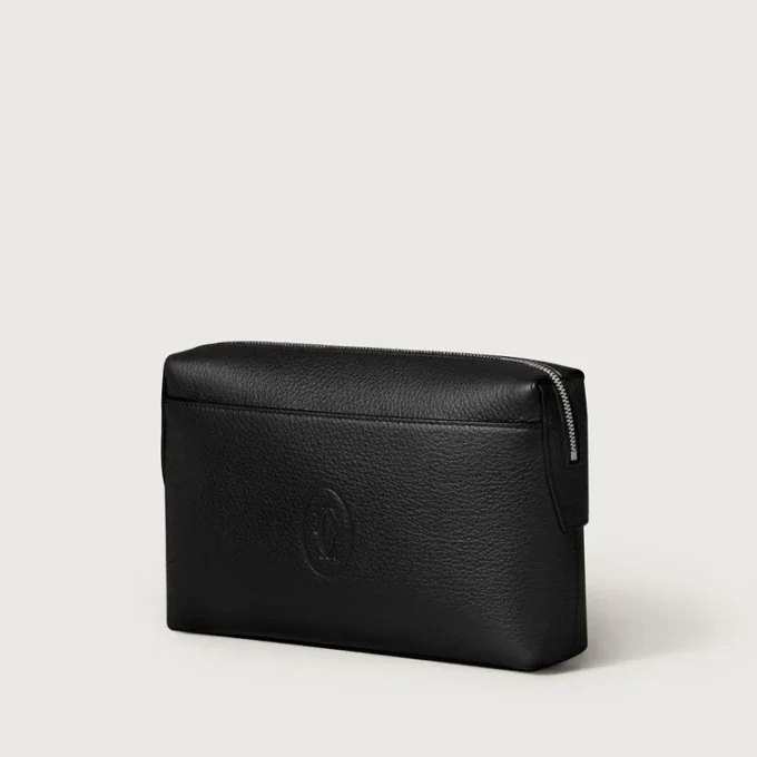 Vierkant etui, Must de Cartier – Zwart kalfsleer, palladium afwerking – Cartier